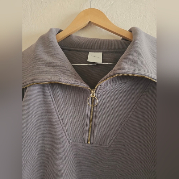 Varley, Vine Ottoman Half Zip Pullover, Grey (Taupe Grey), Size Medium - Picture 5 of 9
